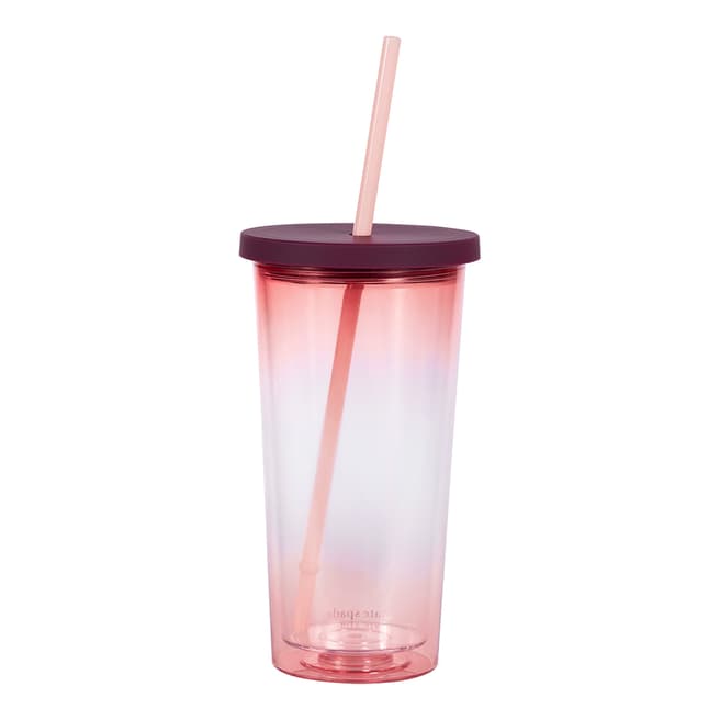 Kate Spade Tumbler with Straw, Pink Ombre