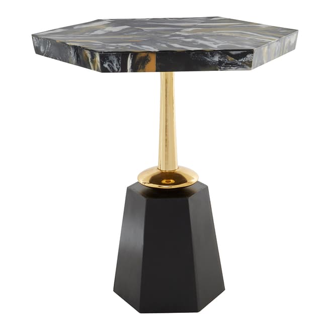 Fifty Five South Odell Side Table, Hexagon, Horn Top