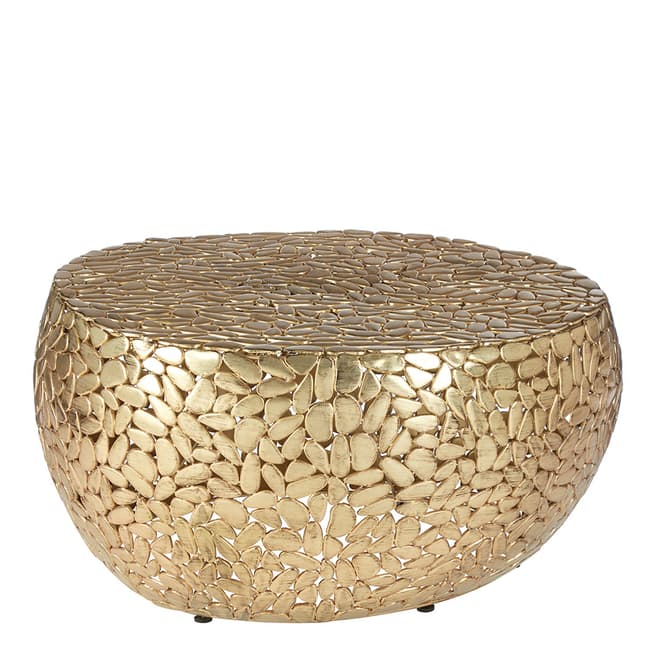 Fifty Five South Templar Coffee Table, Pebble Effect, Iron / Brass Finish