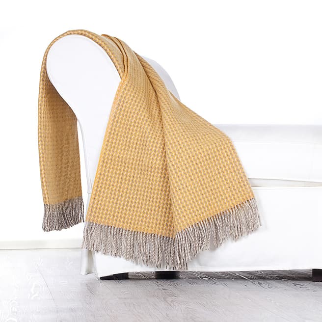 Lanerossi Svezia Wool Throw 130x180cm, Yellow 