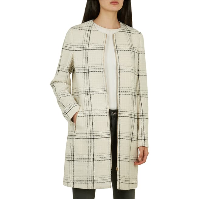 Ted Baker Off White Mairey Check Coat