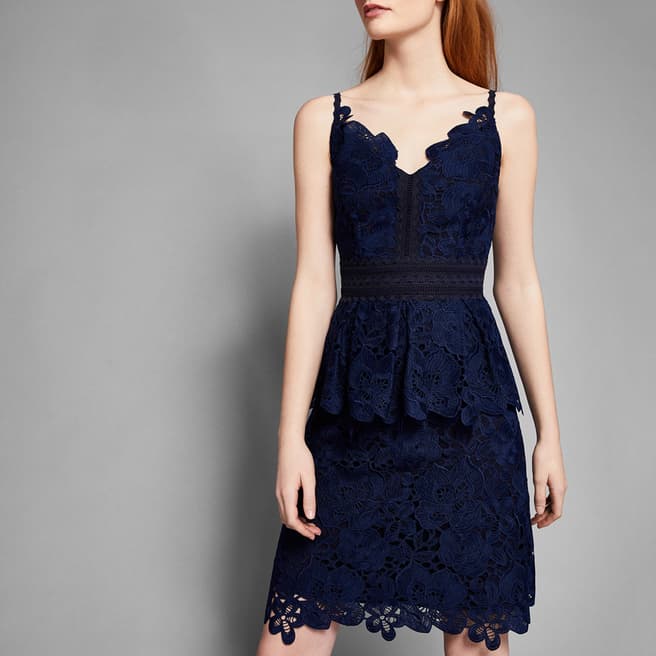 Ted Baker Navy Nadiie Lace Dress