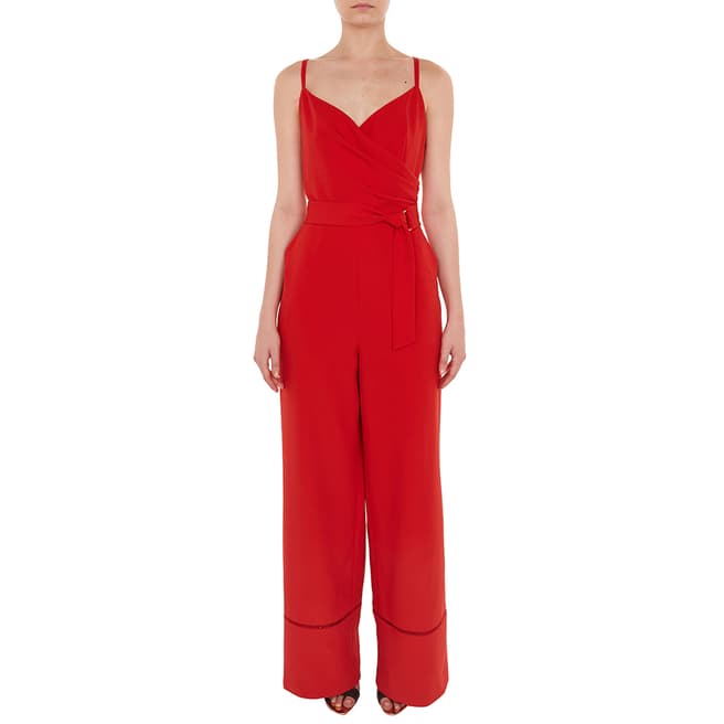 Ted Baker Red Lissa Wrap Jumpsuit