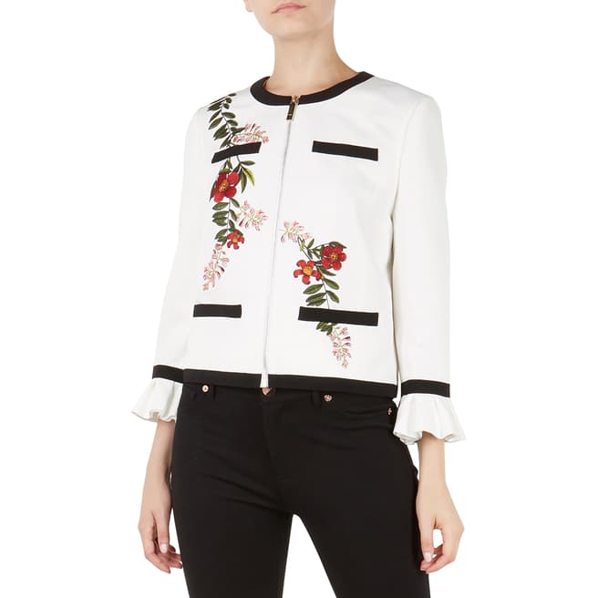 Ted Baker Ivory Aimmii Embroidered Jacket