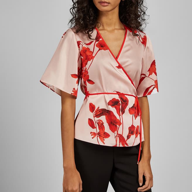 Ted Baker Pink/Orange Melonyy Wrap Top