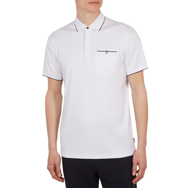 Ted Baker White Fincham Cotton Polo Shirt
