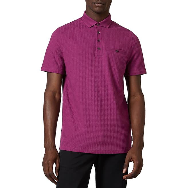 Ted Baker Pink Hughes Cotton Blend Polo Shirt