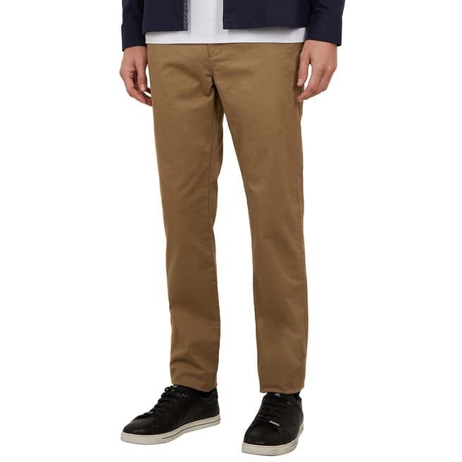 Ted Baker Beige Teenchi Tapered Stretch Chinos