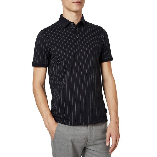Ted Baker Navy Airflow Cotton Polo Shirt