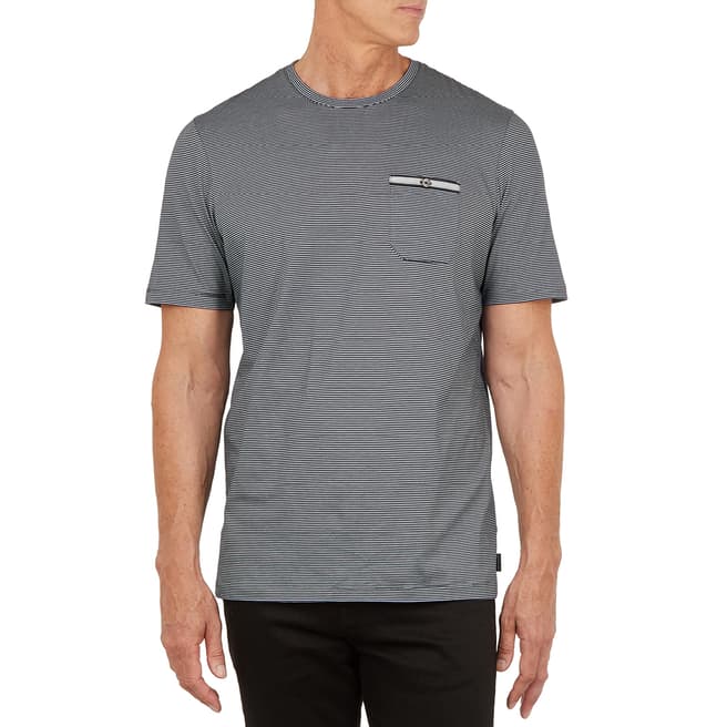 Ted Baker Navy Pikmitt Stripe Cotton T-Shirt