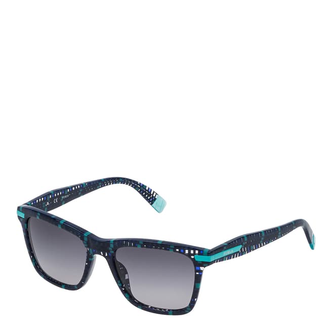 Furla Blue Crystal Square Fantasy Sunglasses