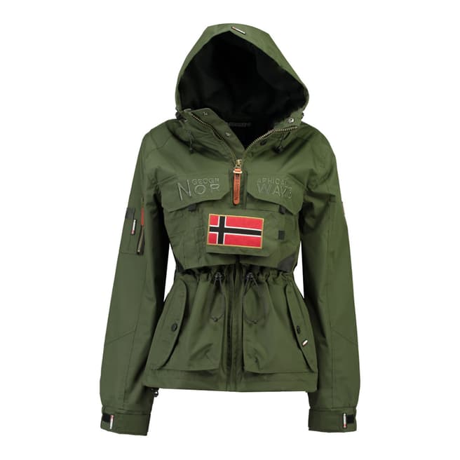 Geographical Norway Khaki Butcheta Hooded Jacket