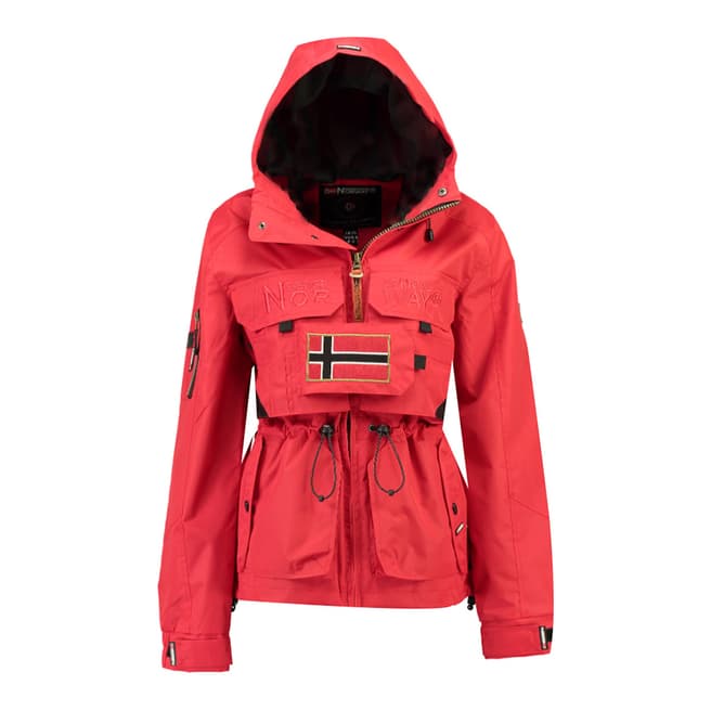 Geographical Norway Red Butcheta Hooded Jacket