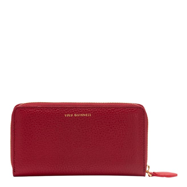 Lulu Guinness China Red Cupids Bow Continental Wallet