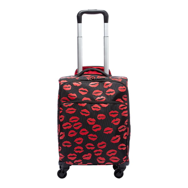 Lulu Guinness Black Red Lip Blot Felicity Suitcase