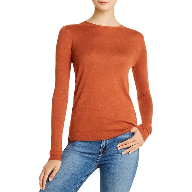 WHISTLES Rust Annie Sparkle Knit Top