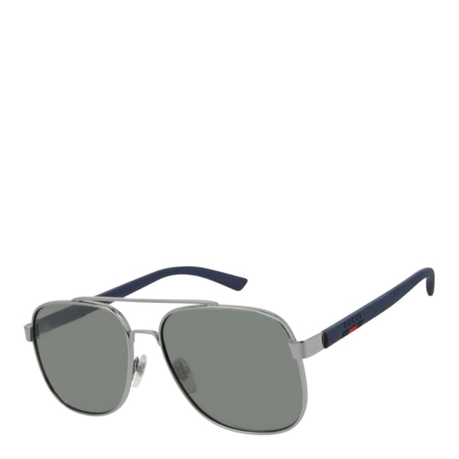 Gucci Men's Blue/Silver Gucci Sunglasses 60mm