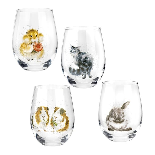 Royal Worcester Set of 4 Domestic Animals Tumblers