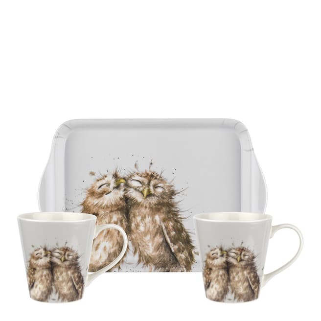 Royal Worcester Owl Mug & Tray set