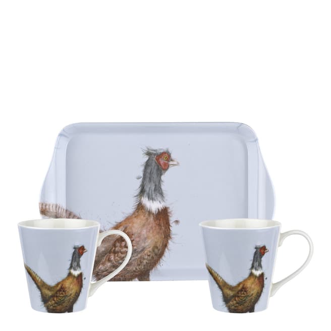 Royal Worcester Pheasant Mug & Tray set