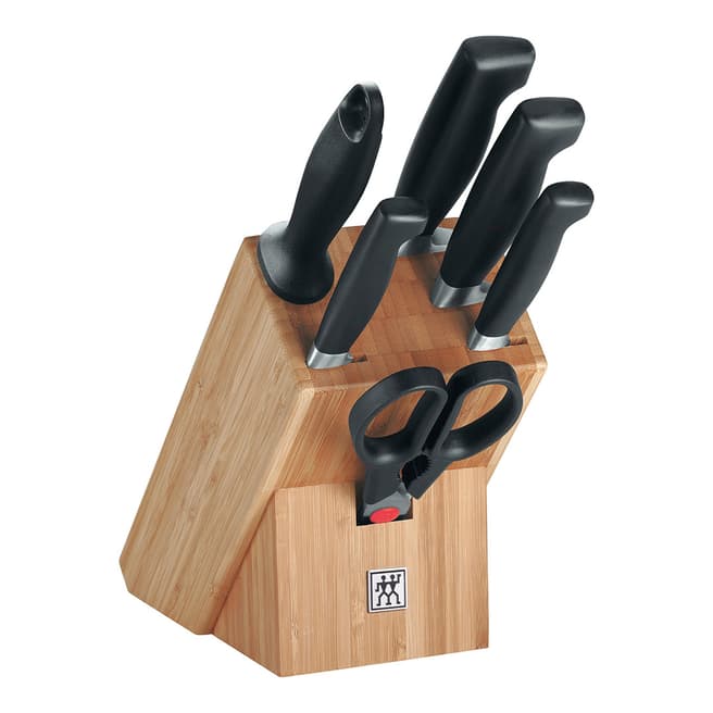 Zwilling Set of 7 Four Star Natural Bamboo Knife Block Set
