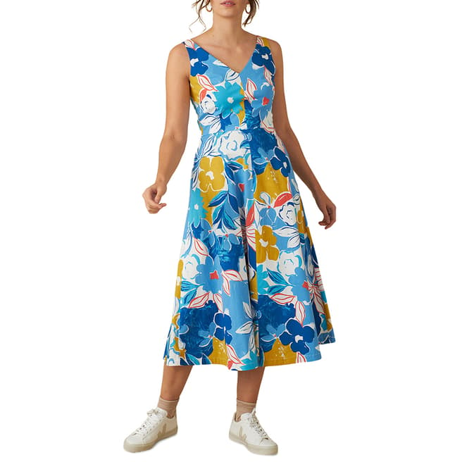 Emily and Fin  Blue Asilah Floral Margot Midi Dress