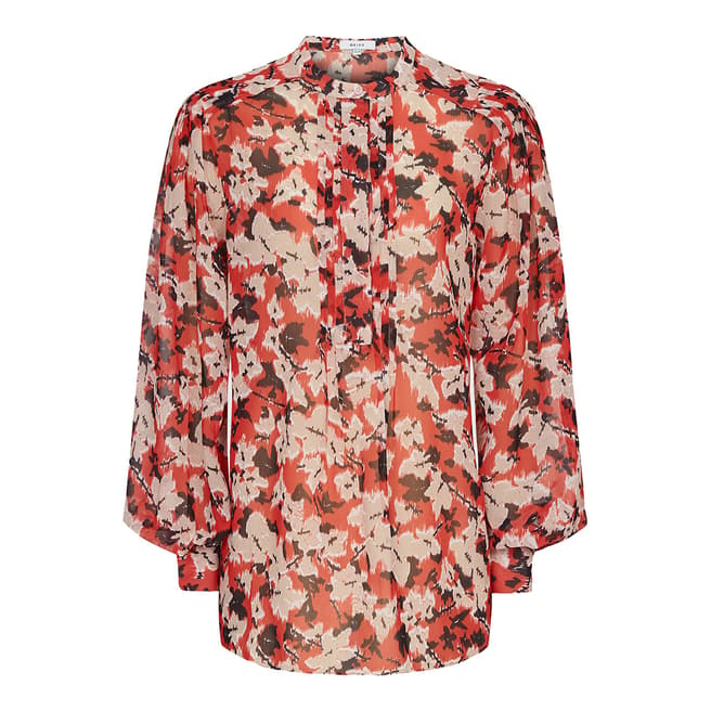 Reiss Red Provence Ikat Blouse