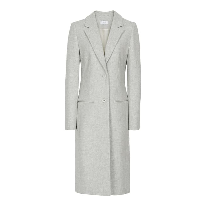 Reiss Grey Pembury Longline Wool Blend Coat
