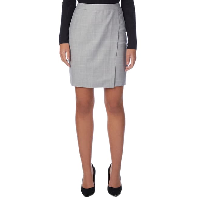 Reiss Grey/Pink Hailey Wool Skirt