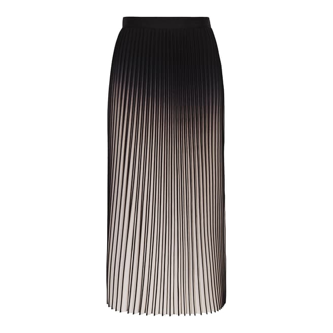 Reiss Neutral/Black Marlie Pleated Skirt