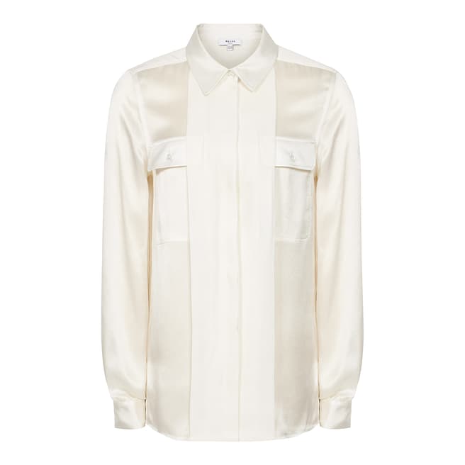 Reiss Off White Indra Silk Blouse