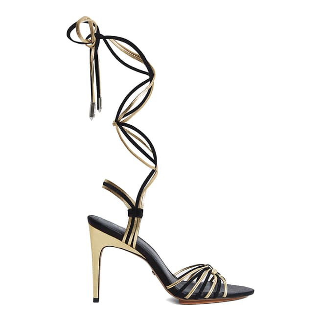 Reiss Gold Cassidy Strappy Sandals