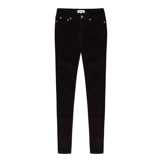 Reiss Black Lux Textured Skinny Jeans