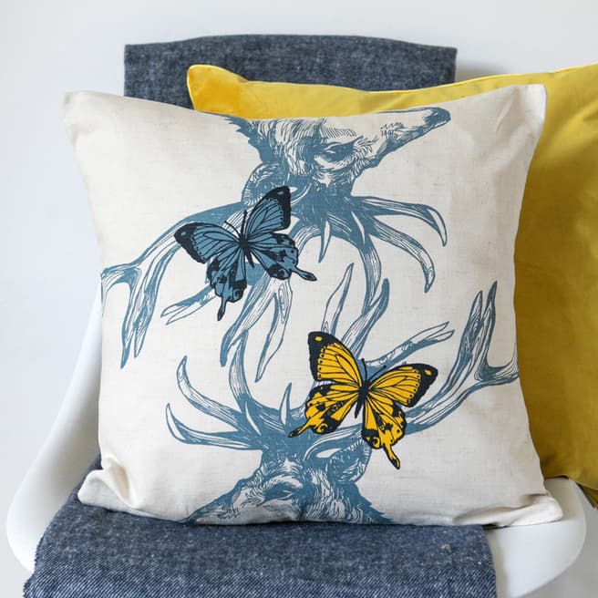Gillian Kyle Stag With Butterflies Cushion