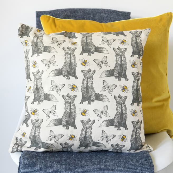 Gillian Kyle Fox With Bees & Butterfly Cushion