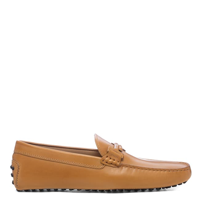 Tod's Beige Leather Gommini Driver Loafers