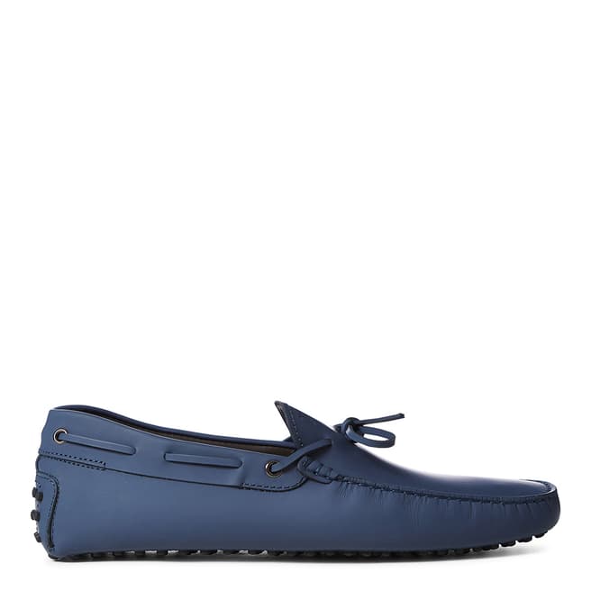 Tod's Blue Bow Leather Gommini Loafers