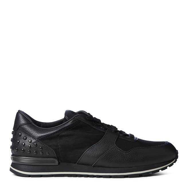 Tod's Black Suede & Leather Studded Sporty Sneakers