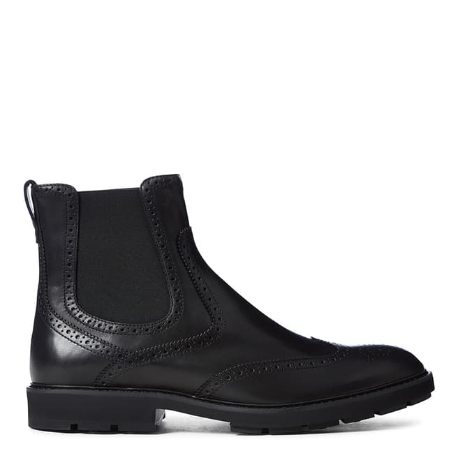 Tod's Black Grained Leather Chelsea Boots