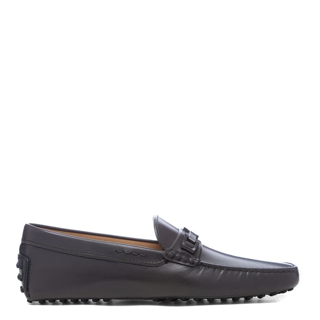Tod's Grey Leather Gommini Driver Loafers