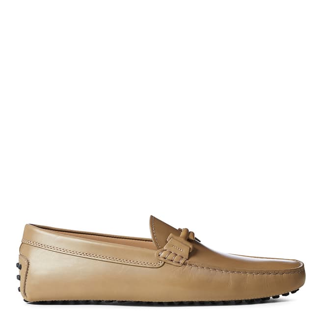 Tod's Beige Leather Classic Gommini Loafers