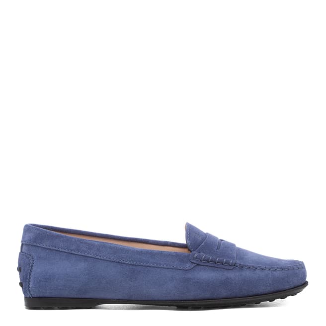 Tod's Blue Suede Driving Loafers