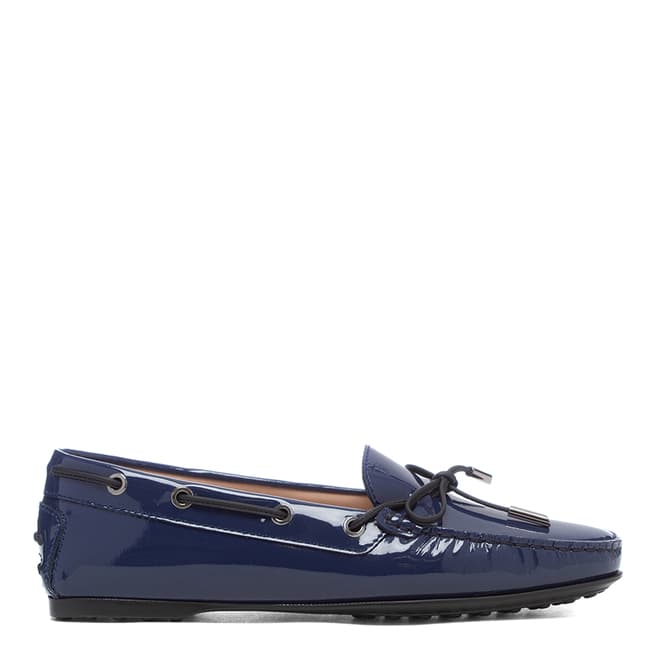 Tod's Navy Patent Leather Driving Loafers