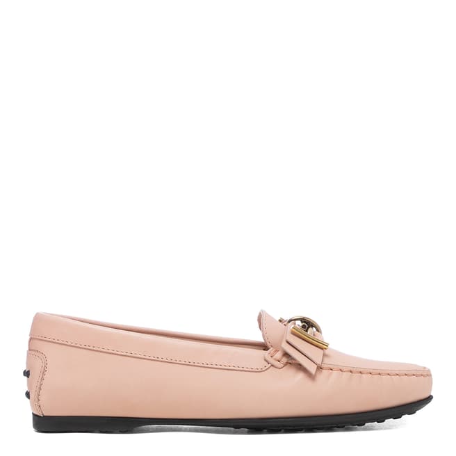 Tod's Blush Pink Leather Mosto Loafers