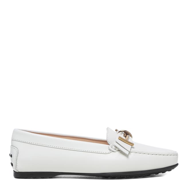 Tod's White Leather Mosto Loafers