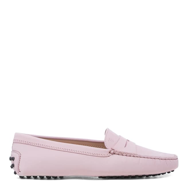 Tod's Pink Leather Gomino Driving Loafers
