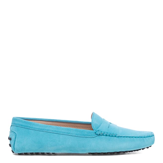 Tod's Turquoise Suede Gomino Driving Loafers