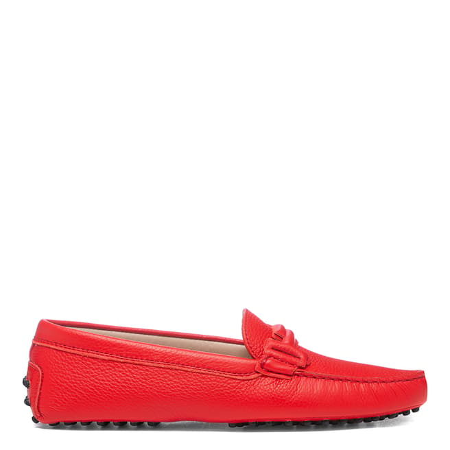 Tod's Red Rosso Doppia Driving Loafers