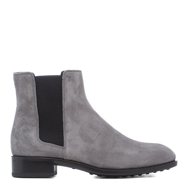Tod's Grey Suede Tronchetto Ankle Boots