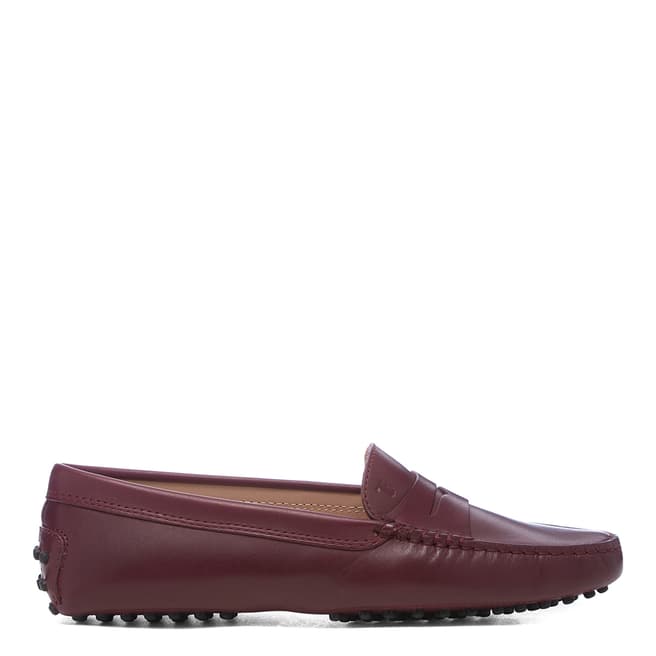 Tod's Burgundy Leather Gommini Driving Loafer